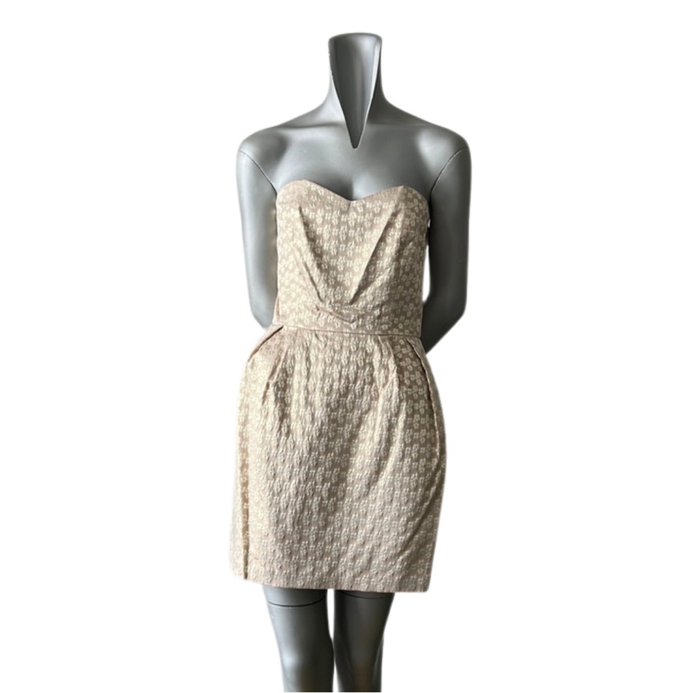 BROSE GOLD EMBROIDERED BROCADE MINI DRESS SIZE US 6 AND US 8